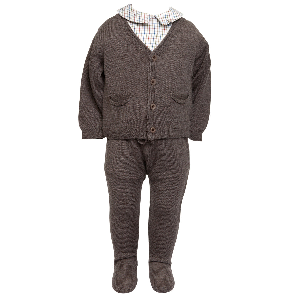 Cardigan and Pant Set Wool Chestnut